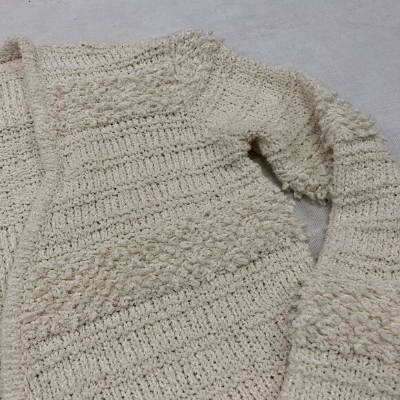 Madewell Sz XS Bronson textured stripe open Cardigan Sweater boho beige ivory - Picture 5 of 11